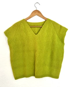 Grün, Wollpullover Weste, Medium, Argyle Muster, Kurzarm - Bild 1 von 6