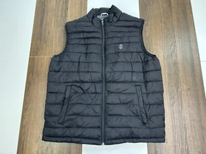 Izod Perform Mens M Black Quilted Puffer Vest Breathable Performance Golf - Picture 1 of 11