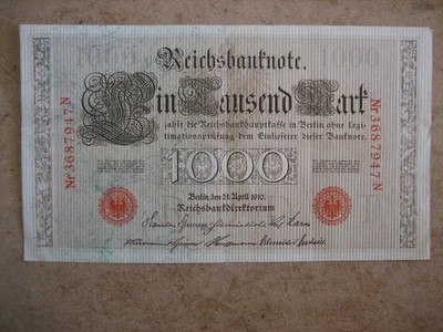 1910 GERMANY Depression Time 1000 MARK  Banknote. - Image 1 of 2