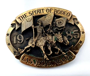 1985 THE SPIRIT OF RODEO GÜRTELSCHNALLE LAS VEGAS NEVADA VINTAGE - Bild 1 von 5