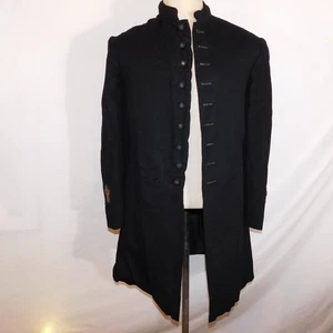 Antique Men’s Small Frock Coat Black Wool Ministry Knights Templar Masonic Vtg - Picture 1 of 19