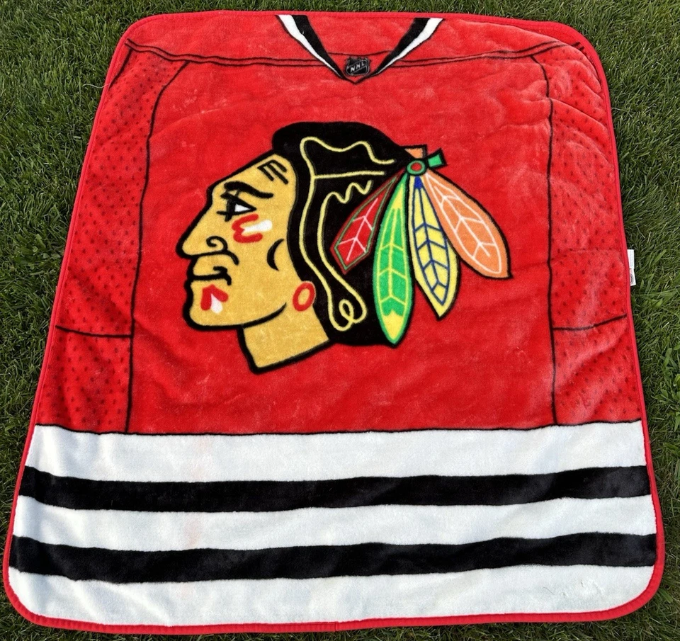 Manta polar Chicago Blackhawks 56x48 noroeste NHL camiseta roja logotipo tiro Foto 1 de 3