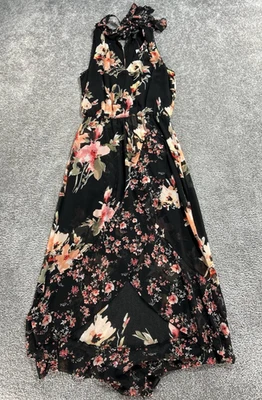 Vestido White House Negro Markey Para Mujer 8 Pequeño Negro Rosa Floral Envolvente Nuevo Foto 1 de 4
