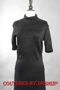 St John Knits Floral Jacquard Sweater Black Size Small NWT MSRP $665 - Picture 1 of 2