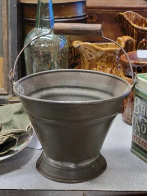 Antique 5x7" Tin Water or Coal Bucket Small Pail Antique Tinsmith Primitive Farm - Image 1 of 4
