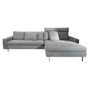 COR Ecksofa Conseta Leder 682 Elefantengrau Schmalfuß Edelstahl - Bild 1 von 6