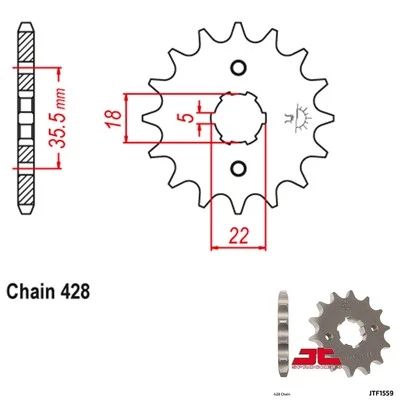 Piñones delanteros JT Yamaha TW200 G/H/J/K/L/M/N/P/R Trailway 95-12 JTF1559.14 Foto 1 de 2