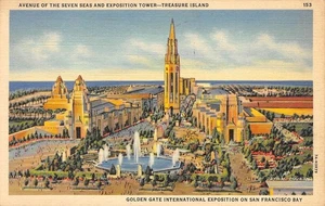 Avenue of the Seven Seas Expo Tower GGIE 1939 San Francisco Vintage Postcard - Picture 1 of 1
