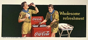 Coca-Cola Soda Ink Blotter Publicidad Promocional 1942 Boy Scouts Coca-Cola Nuevo de Lote Antiguo - Imagen 1 de 1