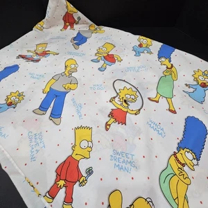Vintage 1990 I Simpson Twin Flat Sheet USA Homer Bart Maggie Marge frasi ottime condizioni - Foto 1 di 8