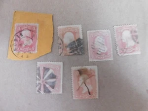 US SCOTT# 65, 6, 1 ON PAPER 1 PEN CANCEL & 2 FANCY CANCELS - Picture 1 of 1