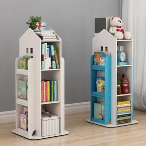 Children Kids Rotating Bookshelf Castle Bookcase Toys Storage Rack Book Shelf - Picture 1 of 7