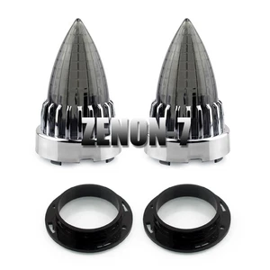 3 1/4'' Bullet Turn Signal Light Lens Cover Smoke Trim For Harley Touring 86-17 - Picture 1 of 8