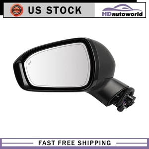 LH Mirror For 18-19 Ford Fusion Heated Signal Blind Spot Memory Puddle Balck - Picture 1 of 6