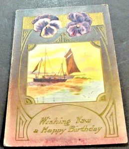 Deseándote un feliz cumpleaños - Postal de 1900 en relieve sin publicar. RARO. - Imagen 1 de 3