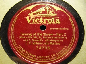 1921 E H SOTHERN Julia Marlowe Spoken SHAKESPEARE TAMING OF THE SHREW Pt 2 74705 - Picture 1 of 1