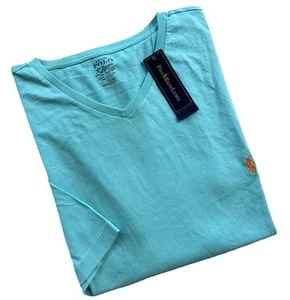 NUEVO CON ETIQUETAS Polo Ralph Lauren Para hombres 3XLT Aqua Calce Clásico Poni Cuello en V Camiseta Precio de venta sugerido por el fabricante $45/- - Imagen 1 de 8
