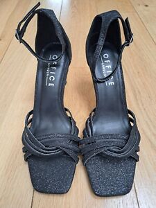 Office Black Sparkly Sandals Strappy Size 5 EU 38 Brand New