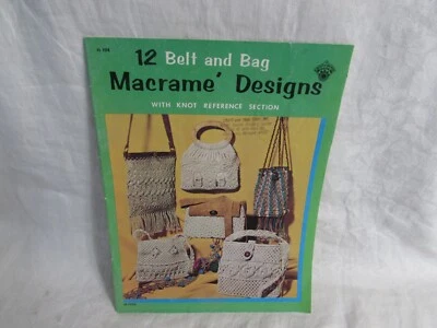 VTG 1971 Macrame Designs PATTERN BOOK 12 belt and bag purse knot reference craft - Image 1 of 4