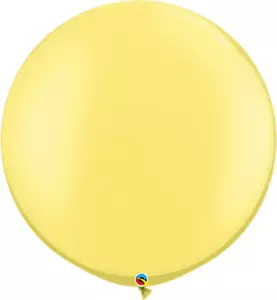 Globos de látex de gasa limón perla maciza de 30" - Qualatex - amarillo pastel - Imagen 1 de 2