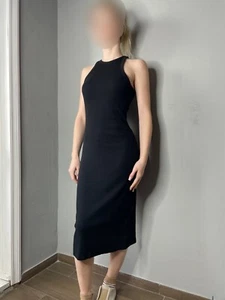 Abito donna Sezane nero cotone biologico senza maniche a costine taglia S - Foto 1 di 8