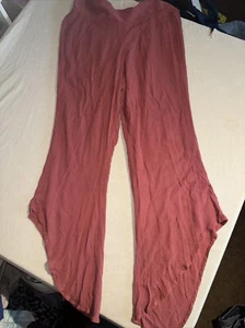 Free People Cotton Harem Pants Red Mauve Rust Pull On Women Size S NWOT - Picture 1 of 6