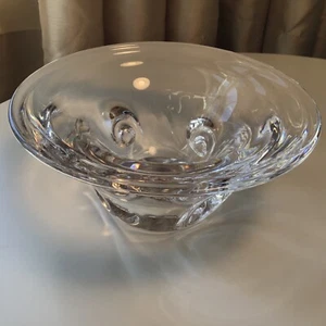 Vintage Mid Century Modern RARE Kosta Boda Clear Art Glass Center  Bowl Signed  - Picture 1 of 10