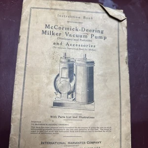 1939 McCormick-Deering Milker Vacuum Pump Instruction Book - Picture 1 of 4