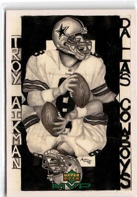 1999 Upper Deck MVP #W22 Troy Aikman Draw Your Own Card - Image 1 of 2