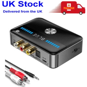 Bluetooth 5.3 Transmitter Receiver 3.5mm AUX RCA TV Home Stereo Audio Adapter - Afbeelding 1 van 16