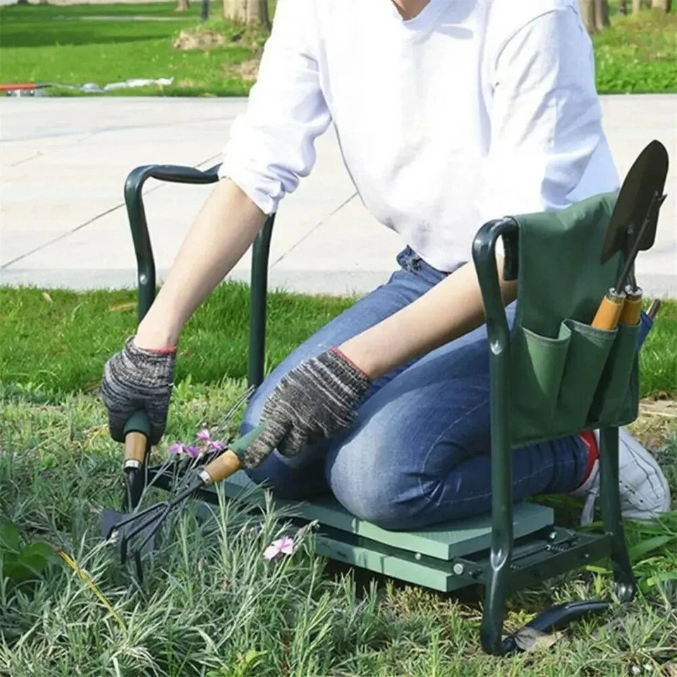 Faltbar Garten Arbeitshocker Gartenbank Kniebank Gartenhocker Sitzbank bis 150kg - Bild 1 von 4