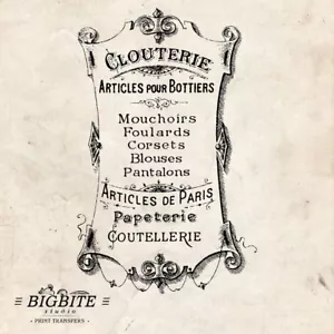 WASSERAUFKLEBER: Französische Vintage Articles de Paris Anzeige (Möbeldruck Transfer) #022 - Bild 1 von 3