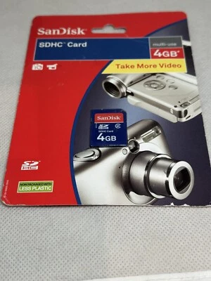 Sandisk SDHC Secure Digital High Capacity Card 4GB Class 2 Camera Camcorder NIP - Image 1 of 3