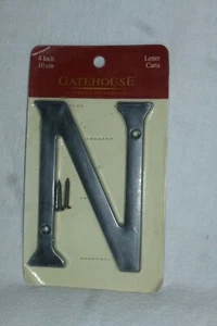 GATEHOUSE Door House Address Street Number Letter N Solid Zinc Black 4" - Picture 1 of 2