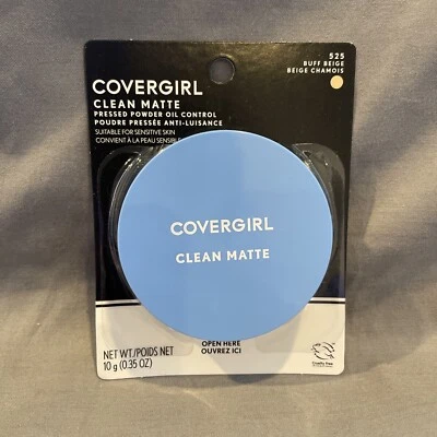 NEW COVERGIRL Clean Matte Pressed Powder Oil Control, Buff Beige 525, 0.35oz - Image 1 of 4