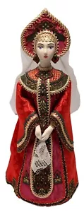 Figura de porcelana galleta rusa muñeca princesa mujer noble condesa Kokoshnik - Imagen 1 de 21