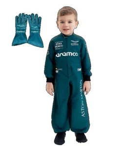 F1 Kinder Rennanzug mit Handschuhen - Rennwagen Geburtstag Kostüm - Baby Junge besonderes Geschenk - Bild 1 von 2
