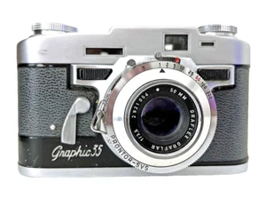 GRAFLEX GRAPHIC 35 with GRAFLEX GRAFLAR f/3.5 50mm Lens - Picture 1 of 8