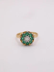 emerald and diamond ring 18 ct gold - Picture 1 of 22