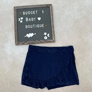 JANIE AND JACK Navy Eyelet Skort Size 7 - Picture 1 of 3