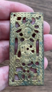 ESLAVÓNICO TEMPRANO (SIGLOS XV-XVI). PLACA ICONOGRÁFICA BRONCE DORADO. RARO. - Imagen 1 de 5