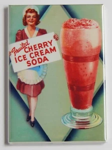 IMÁN NEVERA letrero publicitario de refresco helado cereza helado - Imagen 1 de 3