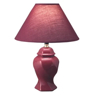 NEW 5-Color Ceramic Body w/ Color Matched Fabric Shade Finish 15" Table Lamp 606 - Picture 1 of 7