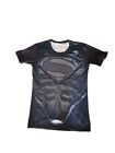 Superman Man of Steel Body Imprint Black Fitted Shirt Size 2XL