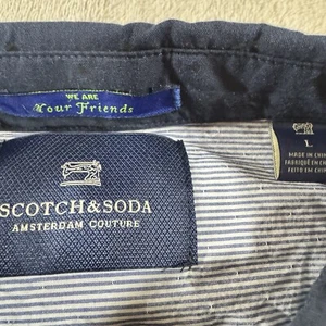 Scotch & Soda Shirt Mens L Blue Button Up Spotted Pattern - Picture 1 of 6
