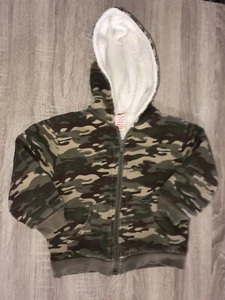 Sudadera con Capucha Faded Glory Fleece/Sherpa Camuflaje Cremallera Talla 24m. Chaqueta de Invierno. - Imagen 1 de 7