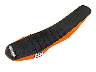 2008-2018 Ktm 690 Enduro R SMC Seat Cover ORANGE SIDES w/ BLACK PLEATS LOGO #235 - Image 1 of 4