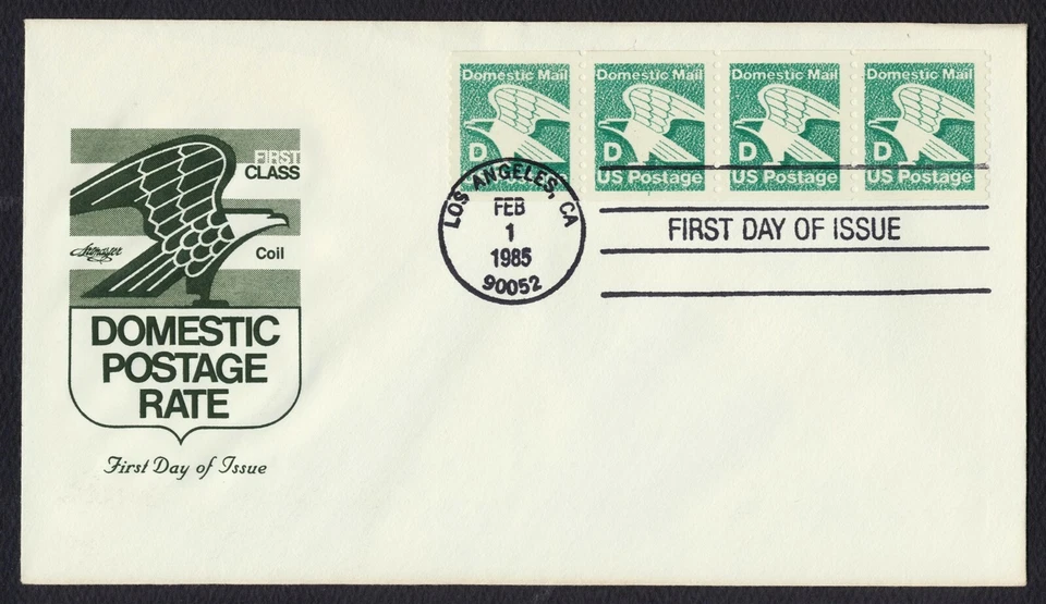 #2112 'D' Eagle-Strip of 4 w/ Plate #, Artmaster FDC **ANY 5=FREE SHIPPING** - Image 1 of 1