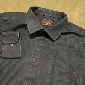 UNTUCKIT Cinzano WF Mens Extra Large Navy Blue Button Up Long Sleeve Shirt - Picture 1 of 9