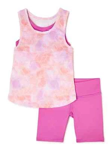 Athletic Works 3 Piece Girls Size X Large Pus Active Tank Top/ Shorts - Picture 1 of 6